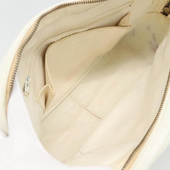 CHANEL Chain V Stitch Shoulder Bag Lamb Skin White CC Auth bs23119 - Picture 10 of 16